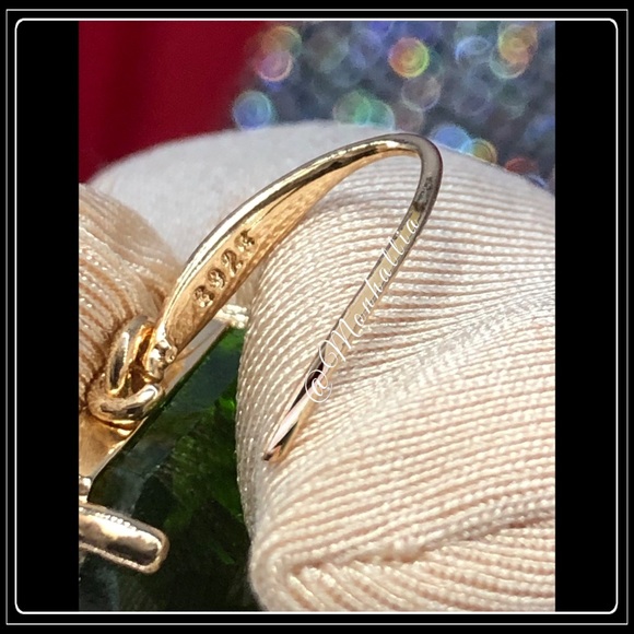 925 ice cube crystal purple amethyst emerald cut gold translucent lucite earring - Picture 4 of 5